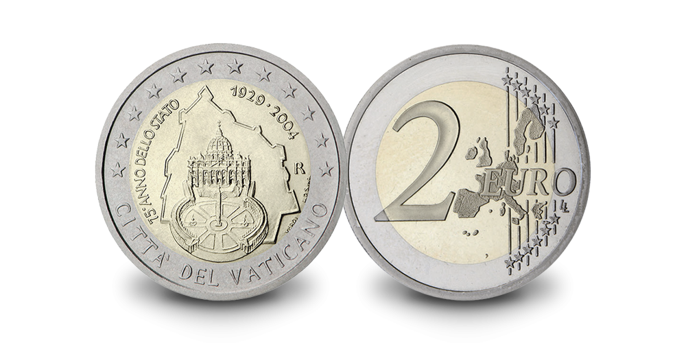 Vatikāna valsts 75. gadadienai veltīta 2 eiro piemiņas monēta 
